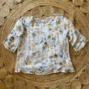 Women's Purejill Oversized Floral Linen Top